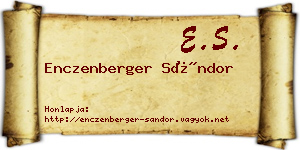 Enczenberger Sándor névjegykártya