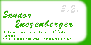 sandor enczenberger business card